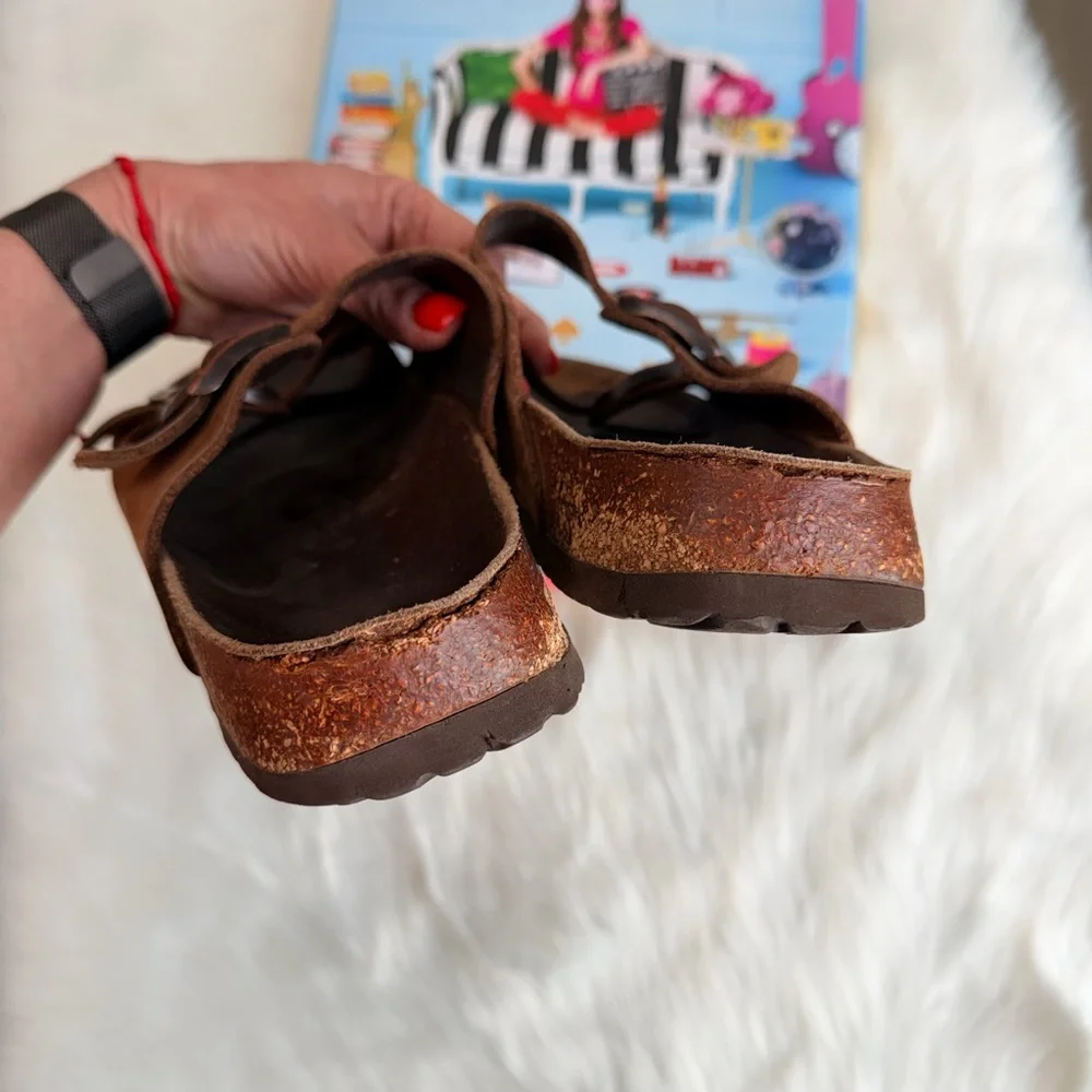 Birkenstock Arizona Tan Double Strap Sandals - Picture 3 of 10